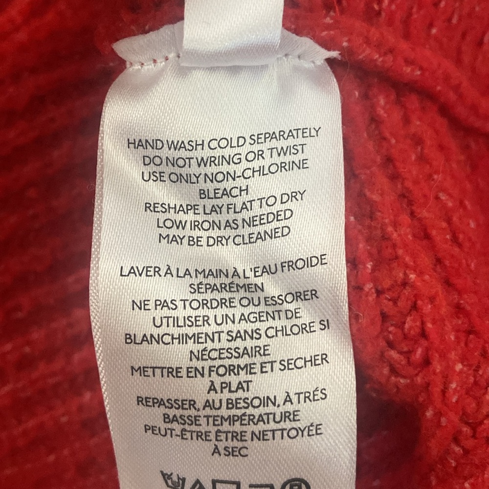Pilcro Red Ribbed Cowl Neck Sweater - Picture 7 of 14
